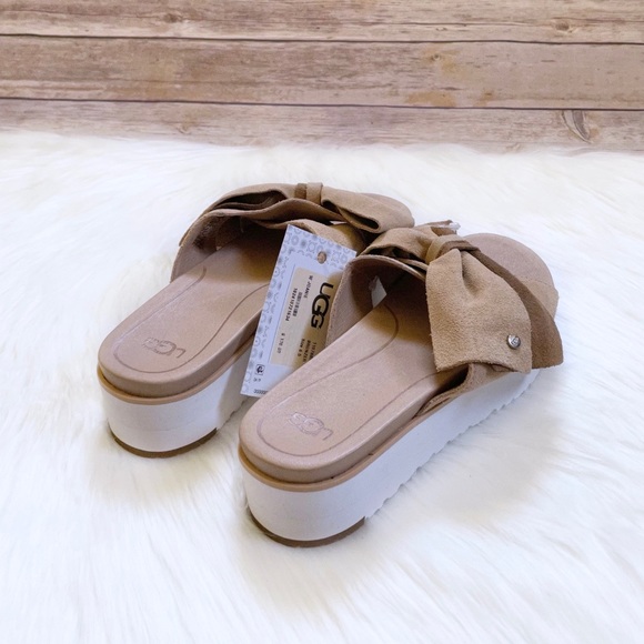 UGG Joanie Bronzer Suede Slip-On Platform Sandals - Picture 5 of 7